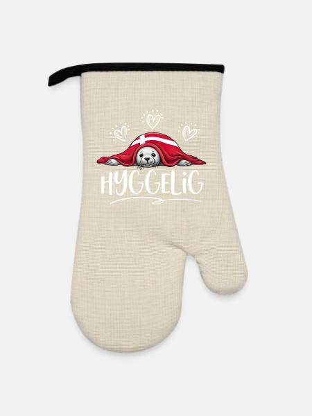 HYGGELIG - Robbe - Dänemark -w - Ofenhandschuh mit Gummibeschichtung - Leinen/Schwarz