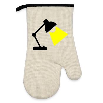 Desk Lamp Light Idea - Oven glove with rubber coating - linen/black  - Front