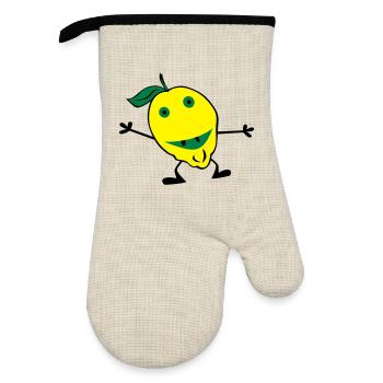 lemons man - Oven glove with rubber coating - linen/black  - Front