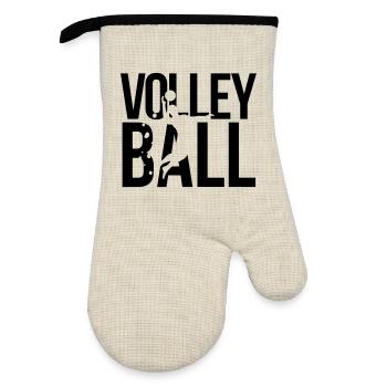volleyball - Gant de cuisine avec revêtement en caoutchouc - lin/noir  - Devant