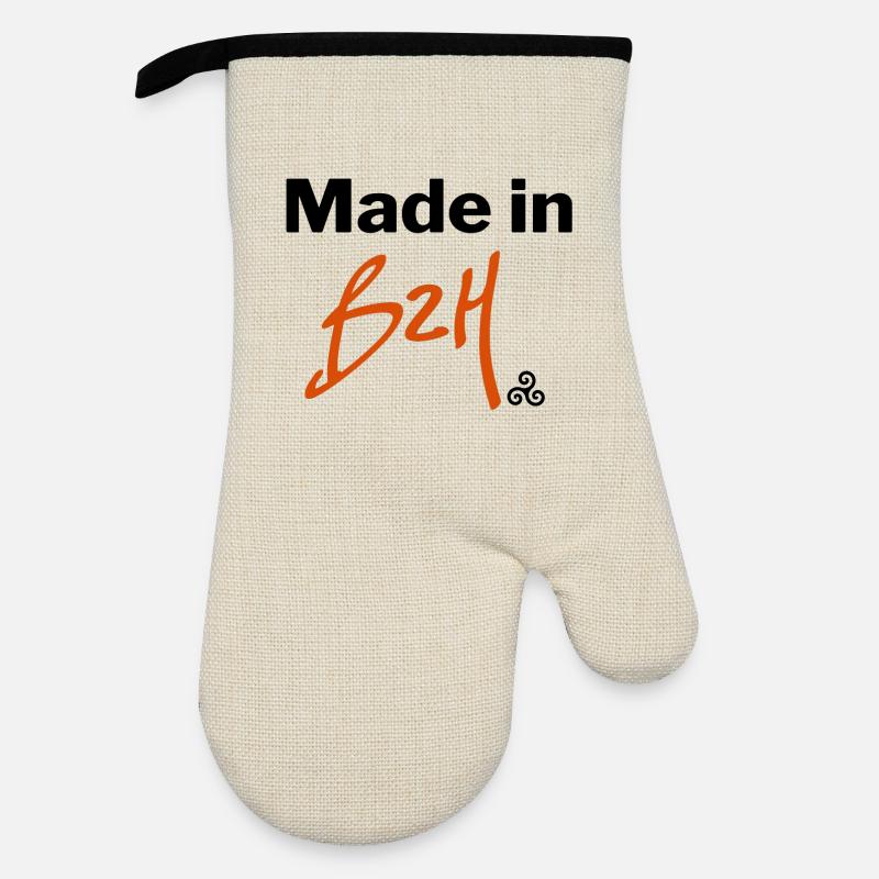 Made in BZH - Oven glove with rubber coating - linen/black 
