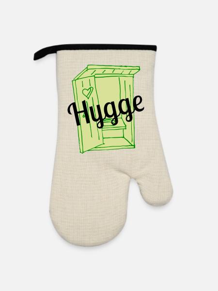 Hygge - Ofenhandschuh mit Gummibeschichtung - Leinen/Schwarz