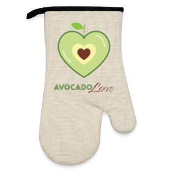 Amour au cœur d’avocat - Gant de cuisine avec revêtement en caoutchouc - lin/noir  - Devant