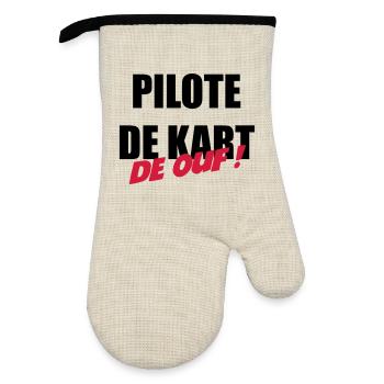 Karting / Kart / Go-Kart / Sport / Driver - Oven glove with rubber coating - linen/black  - Front