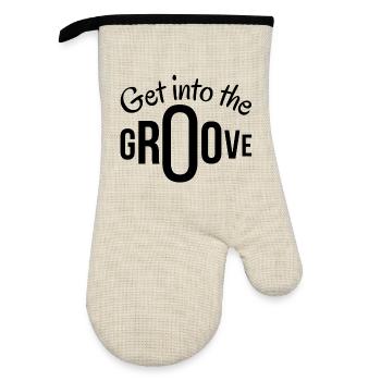 groove, get into the groove, groover - Gant de cuisine avec revêtement en caoutchouc - lin/noir  - Devant
