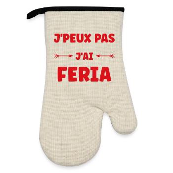 Fête de Féria avec Arcs et Lettres Rouge - Gant de cuisine avec revêtement en caoutchouc - lin/noir  - Devant