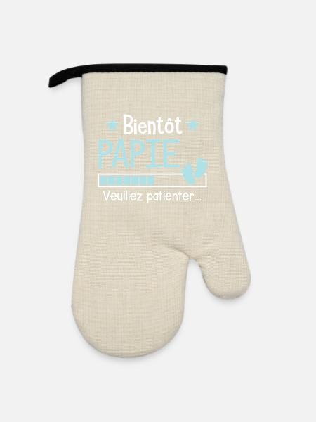 Bald Opa Geschenk Zukünftiger Opa - Ofenhandschuh mit Gummibeschichtung - Leinen/Schwarz