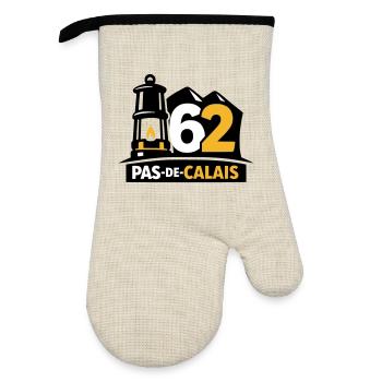 62 Pas de Calais Emblème - Gant de cuisine avec revêtement en caoutchouc - lin/noir  - Devant