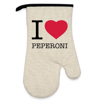 I LOVE PEPERONI - Gant de cuisine avec revêtement en caoutchouc - lin/noir  - Devant