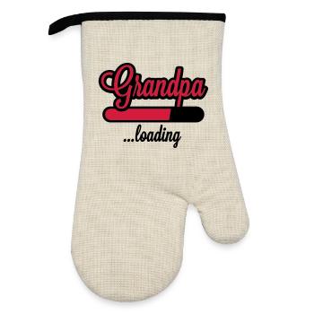 Grandpa loading - Oven glove with rubber coating - linen/black  - Front
