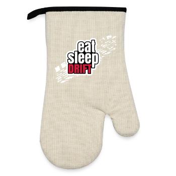 Eat Sleep Drift - Oven glove with rubber coating - linen/black  - Front
