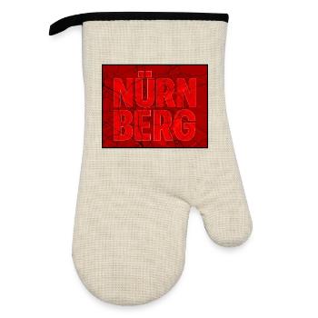 Nuremberg Contours Red - Oven glove with rubber coating - linen/black  - Front