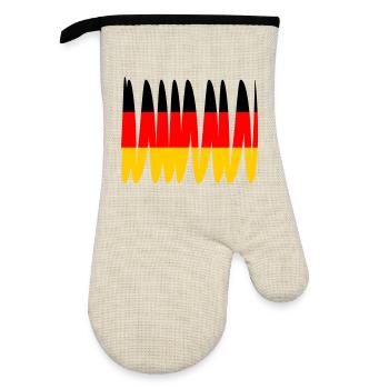 Drapeau de l’Allemagne - Gant de cuisine avec revêtement en caoutchouc - lin/noir  - Devant