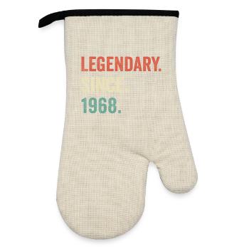 legendär seit 1968 - Ofenhandschuh mit Gummibeschichtung - Leinen/Schwarz  - Vorne