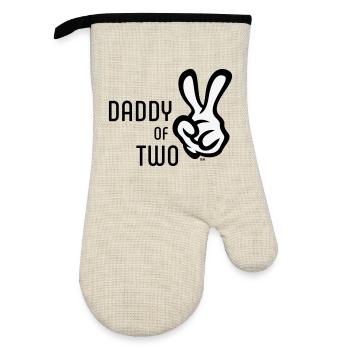 Daddy Of Two (Daddy / Father / Victory / POS 2C) - Oven glove with rubber coating - linen/black  - Front