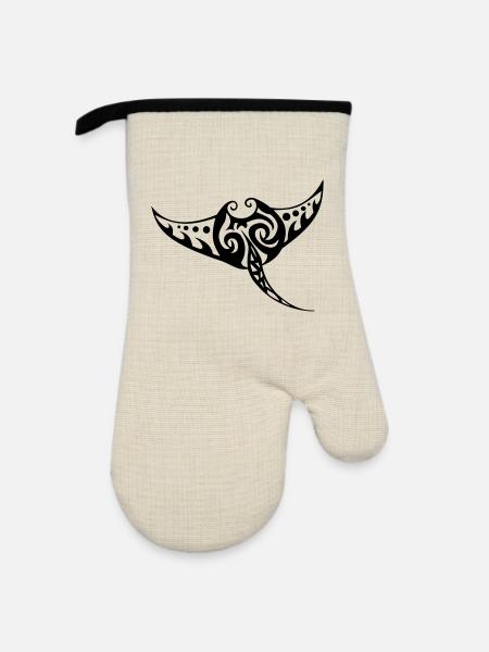 Manta Rochen - Ofenhandschuh mit Gummibeschichtung - Leinen/Schwarz 