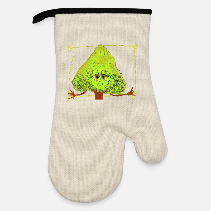 Fantastischer Baum mit Streuseln - Ofenhandschuh mit Gummibeschichtung - Leinen/Schwarz 