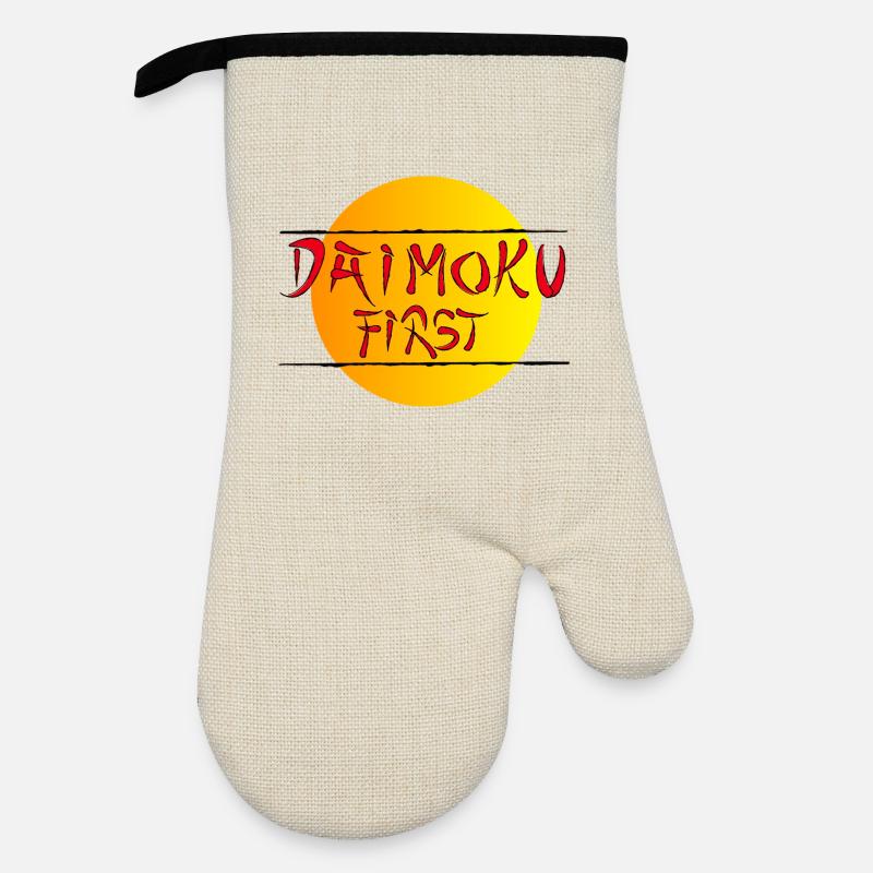 Daimoku First - Ofenhandschuh mit Gummibeschichtung - Leinen/Schwarz 