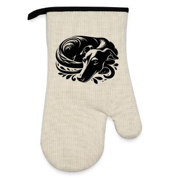Galgo - Ofenhandschuh mit Gummibeschichtung - Leinen/Schwarz  - Vorne