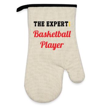 L'Expert du Basket - Gant de cuisine avec revêtement en caoutchouc - lin/noir  - Devant