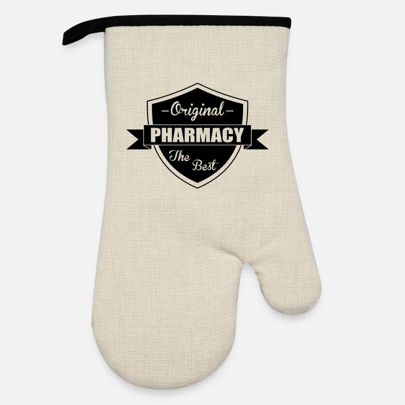 Pharmacy - Ofenhandschuh mit Gummibeschichtung - Leinen/Schwarz 