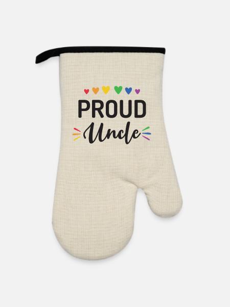 Stolzer Onkel - Ofenhandschuh mit Gummibeschichtung - Leinen/Schwarz