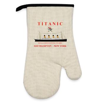 TITANIC CREATION Louis RUNEMBERG © Adagp - Oven glove with rubber coating - linen/black  - Front