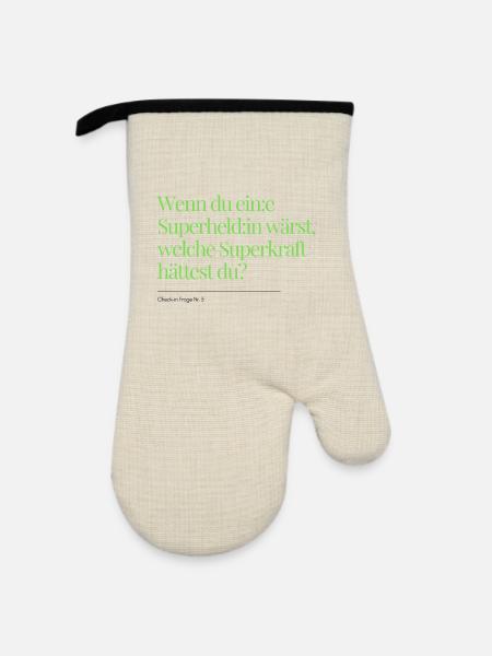 Check-in Frage Nr. 3 - Ofenhandschuh mit Gummibeschichtung - Leinen/Schwarz 