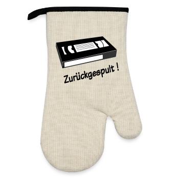 Zurueckgespult - Ofenhandschuh mit Gummibeschichtung - Leinen/Schwarz  - Vorne