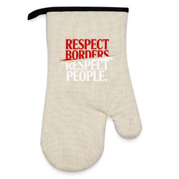 Respecter les frontières Respecter les gens - Groenland - Gant de cuisine avec revêtement en caoutchouc - lin/noir  - Devant