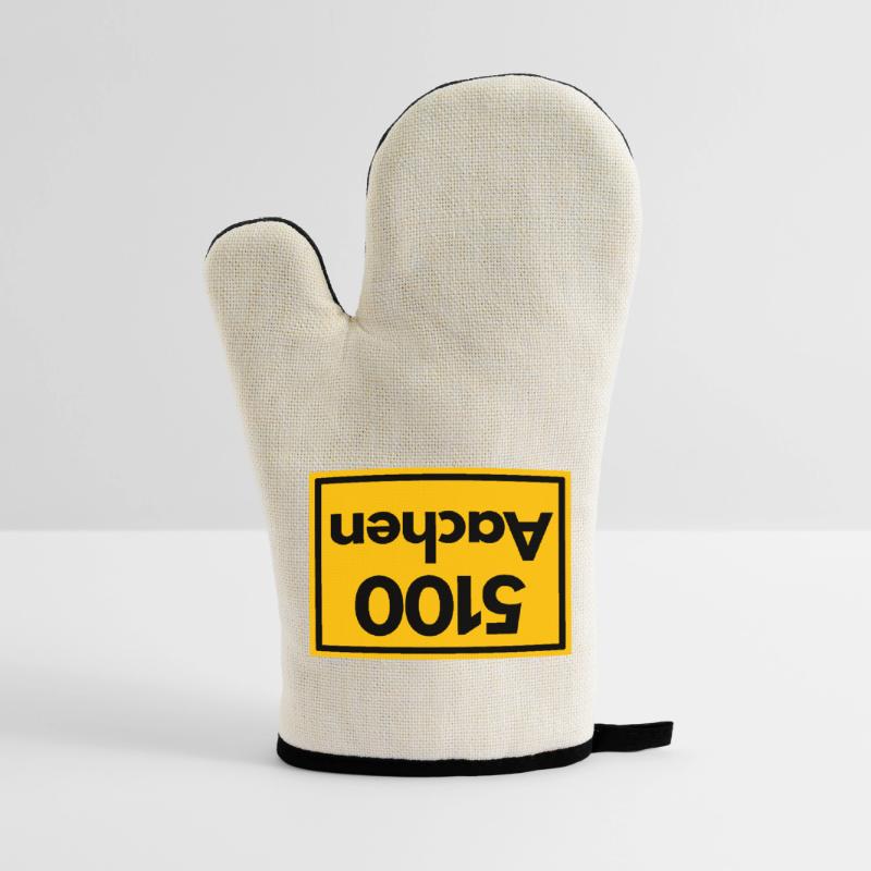 OLD POSTCODE POSTCODE RETRO 5100 AACHEN DREILÄNDER Oven glove with rubber coating