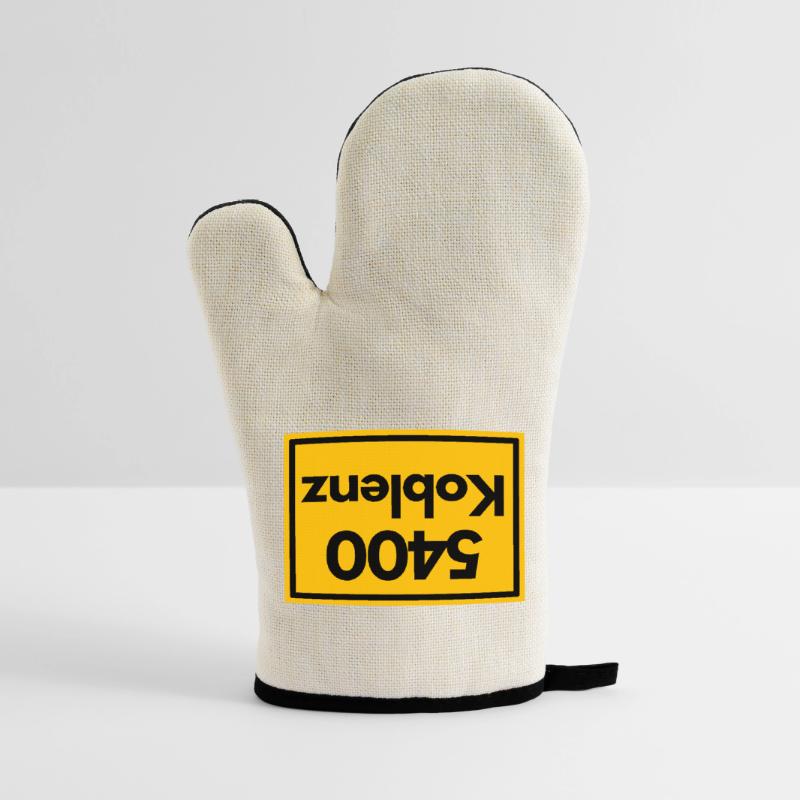 OLD POSTCODE POSTCODE RETRO 5400 KOBLENZ GERMAN Oven glove with rubber coating