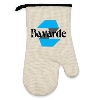 Logo bavarde - Gant de cuisine avec revêtement en caoutchouc - lin/noir  - Devant