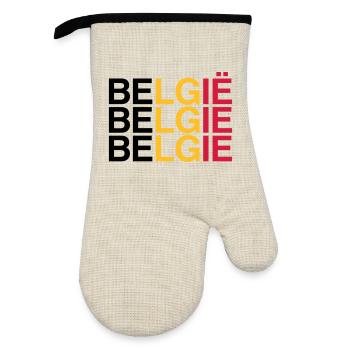BELGIE Drapeau Belge - Belgique - Belgique 2024 - Gant de cuisine avec revêtement en caoutchouc - lin/noir  - Devant
