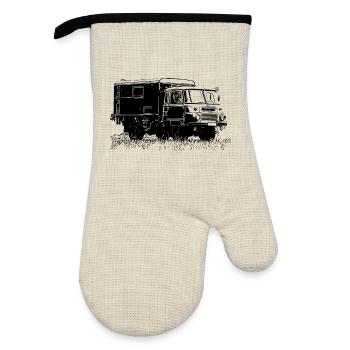 Robur LO 2002 Box Truck - Oven glove with rubber coating - linen/black  - Front