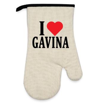t-shirt J’adore Gavina idée cadeau t-shirt - Gant de cuisine avec revêtement en caoutchouc - lin/noir  - Devant