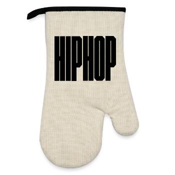 Logo Hip Hop audacieux - Gant de cuisine avec revêtement en caoutchouc - lin/noir  - Devant