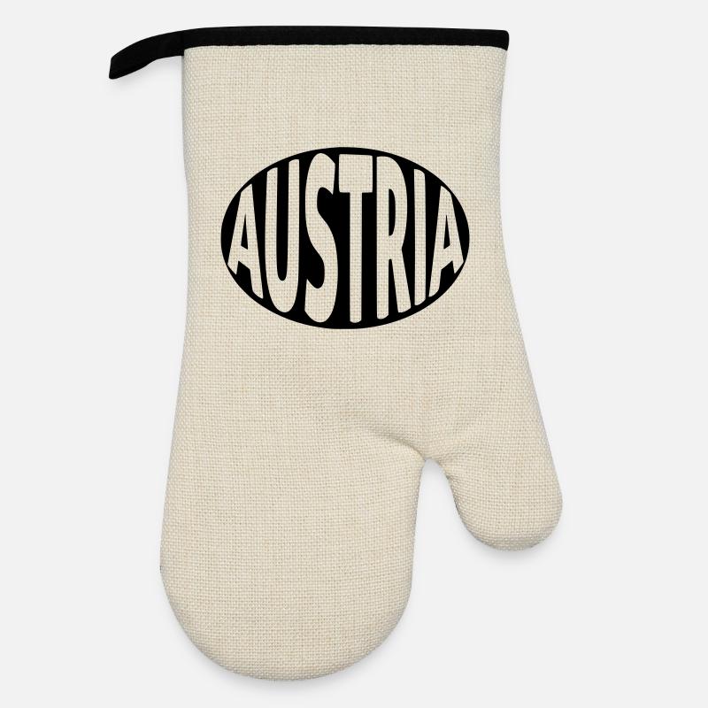 Austria - Austria Typography - Oven glove with rubber coating - linen/black 