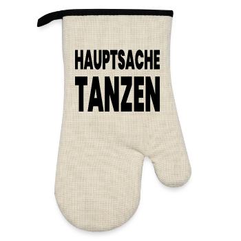 Dance - Oven glove with rubber coating - linen/black  - Front