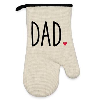 Dad Herz - Gift Father's Day Family Child Love - Oven glove with rubber coating - linen/black  - Front