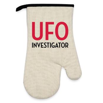 Ovni Ufo Extraterrestre Espace Geek Planète - Gant de cuisine avec revêtement en caoutchouc - lin/noir  - Devant