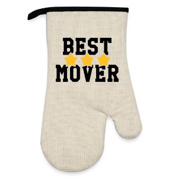 Mover Frachtführer Déménageur Déménagement - Oven glove with rubber coating - linen/black  - Front