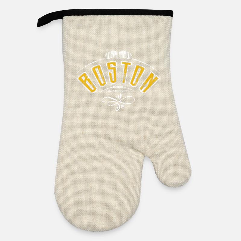 Boston Grunge-Effekt - Ofenhandschuh mit Gummibeschichtung - Leinen/Schwarz 