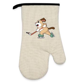 Chien Hockey Hockey Stick - Gant de cuisine avec revêtement en caoutchouc - lin/noir  - Devant