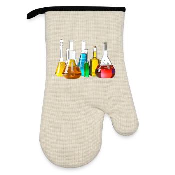 Collection de verrerie de laboratoire colorée - Gant de cuisine avec revêtement en caoutchouc - lin/noir  - Devant