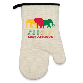 Africa Mon Afrique / Art / Design - Oven glove with rubber coating - linen/black  - Front