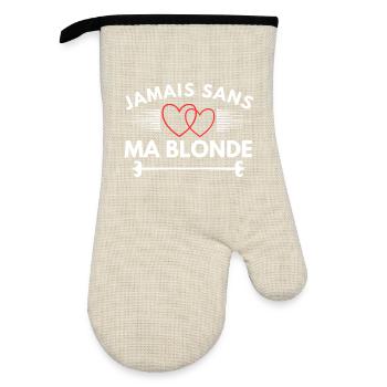 Couple Homme St Valentin Humour - Gant de cuisine avec revêtement en caoutchouc - lin/noir  - Devant