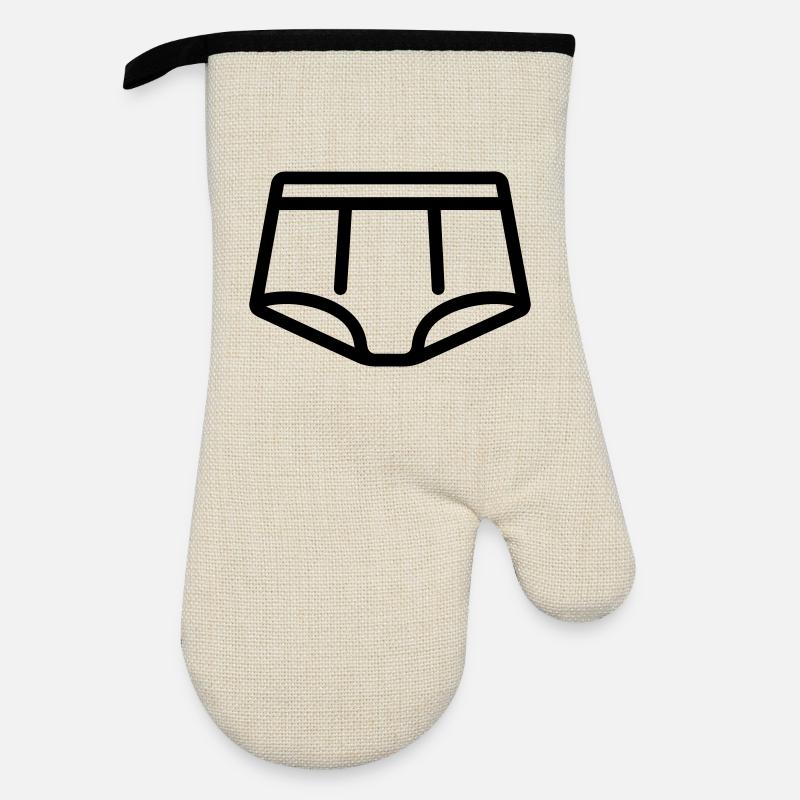 Briefs - Oven glove with rubber coating - linen/black 