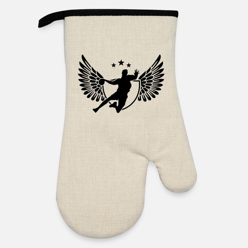 team handball - Oven glove with rubber coating - linen/black 