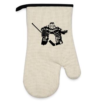 but de hockey gardien - Gant de cuisine avec revêtement en caoutchouc - lin/noir  - Devant